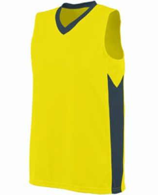 Augusta Sportswear 1714 Women's Block Out Jersey in Power yellow/ slate