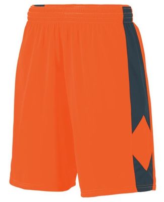 Augusta Sportswear 1715 Block Out Short in Power orange/ slate