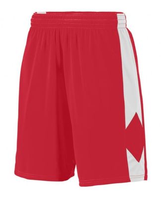 Augusta Sportswear 1715 Block Out Short in Red/ white