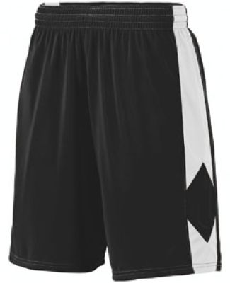 Augusta Sportswear 1716 Youth Block Out Short in Black/ white