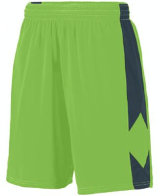 Augusta Sportswear 1716 Youth Block Out Short in Lime/ slate