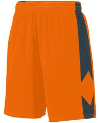 Augusta Sportswear 1716 Youth Block Out Short in Power orange/ slate