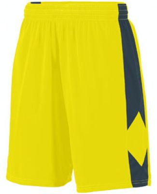 Augusta Sportswear 1716 Youth Block Out Short in Power yellow/ slate