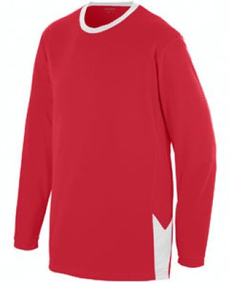 Augusta Sportswear 1718 Youth Block Out Long Sleev RED/ WHITE