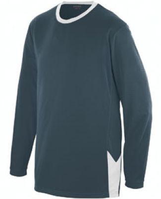 Augusta Sportswear 1718 Youth Block Out Long Sleev SLATE/ WHITE