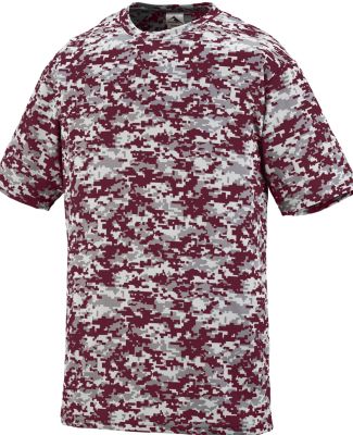 Augusta Sportswear 1798 Digi Camo Wicking T-Shirt in Maroon digi