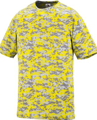 Augusta Sportswear 1798 Digi Camo Wicking T-Shirt in Power yellow digi