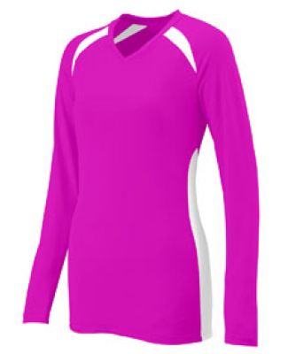 Augusta Sportswear 1305 Women's Spike Jersey POW PINK/ WHITE