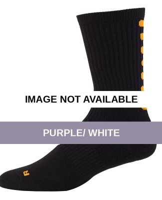 Augusta Sportswear 6093 Color Block Crew Sock Purple/ White