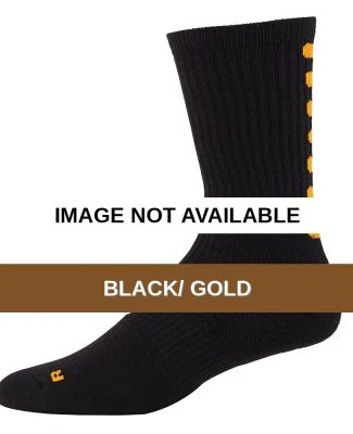 Augusta Sportswear 6093 Color Block Crew Sock Black/ Gold