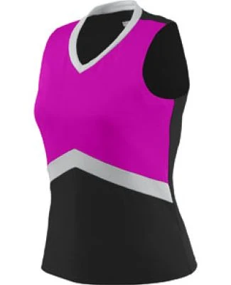 Augusta Sportswear 9201 Girls' Cheerflex Shell in Black/ power pink/ metallic silver