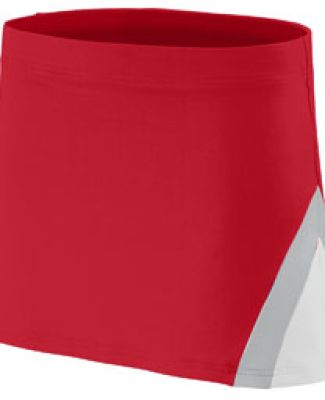 Augusta Sportswear 9205 Women's Cheerflex Skirt in Red/ white/ metallic silver