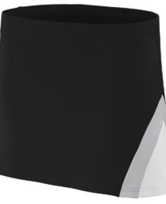 Augusta Sportswear 9205 Women's Cheerflex Skirt in Black/ white/ metallic silver