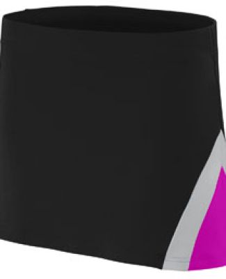 Augusta Sportswear 9205 Women's Cheerflex Skirt in Black/ power pink/ metallic silver