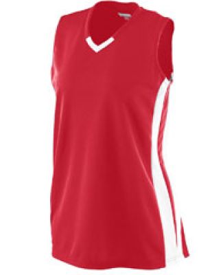 Augusta Sportswear 527 Women's Wicking Mesh Powerh in Red/ white