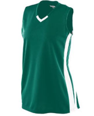 Augusta Sportswear 527 Women's Wicking Mesh Powerh in Dark green/ white