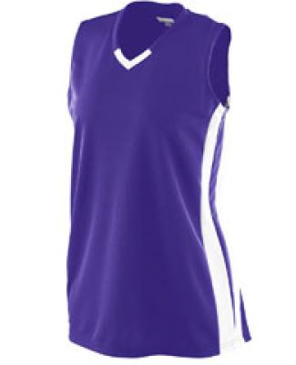 Augusta Sportswear 527 Women's Wicking Mesh Powerh in Purple/ white