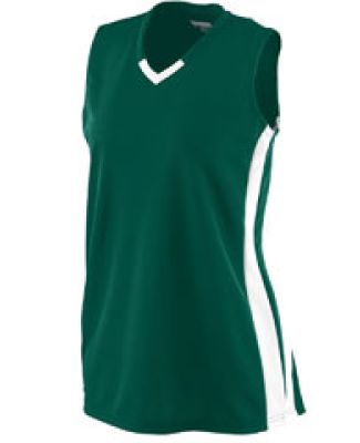 Augusta Sportswear 528 Girls' Wicking Mesh Powerho in Dark green/ white