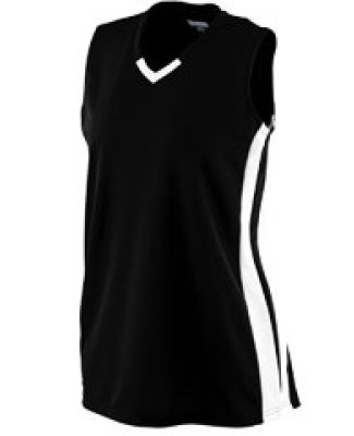 Augusta Sportswear 528 Girls' Wicking Mesh Powerho in Black/ white