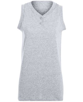 Augusta Sportswear 551 Girls' Sleeveless Two-Butto in Ash