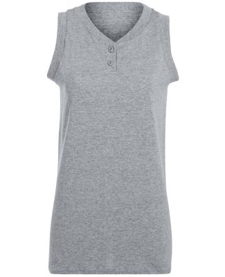 Augusta Sportswear 551 Girls' Sleeveless Two-Butto in Athletic heather
