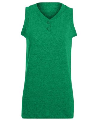 Augusta Sportswear 551 Girls' Sleeveless Two-Butto in Kelly