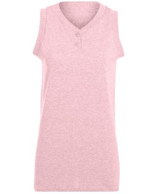 Augusta Sportswear 551 Girls' Sleeveless Two-Butto in Light pink