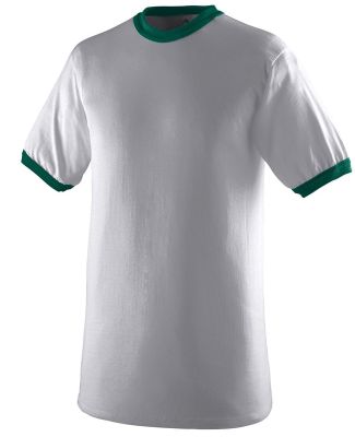 Augusta Sportswear 711 Youth Ringer T-Shirt in Athletic heather/ dark green