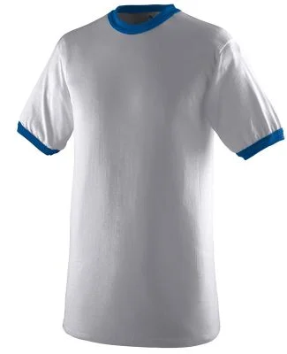 Augusta Sportswear 711 Youth Ringer T-Shirt in Athletic heather/ royal