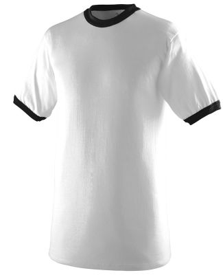 Augusta Sportswear 711 Youth Ringer T-Shirt in White/ black