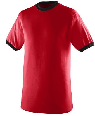 Augusta Sportswear 711 Youth Ringer T-Shirt in Red/ black