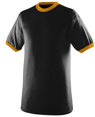 Augusta Sportswear 711 Youth Ringer T-Shirt in Black/ gold