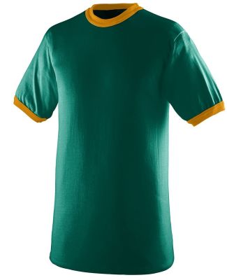 Augusta Sportswear 711 Youth Ringer T-Shirt in Dark green/ gold