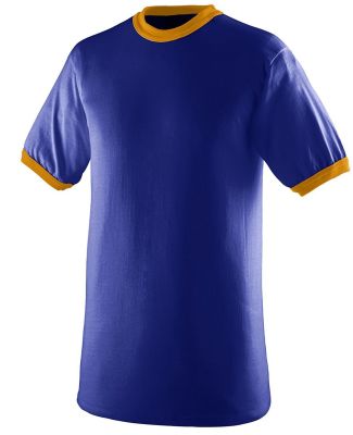 Augusta Sportswear 711 Youth Ringer T-Shirt in Purple/ gold