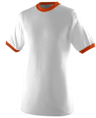 Augusta Sportswear 711 Youth Ringer T-Shirt in White/ orange