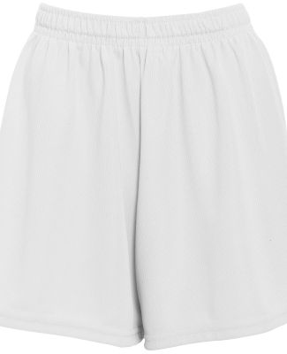 Augusta Sportswear 961 Girls' Wicking Mesh Short in White