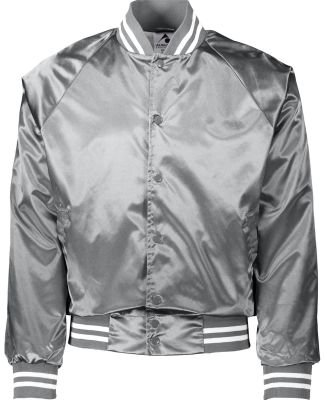 Augusta Sportswear 3610 Satin Baseball Jacket Stri in Metallic silver/ white