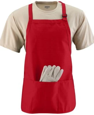 Augusta Sportswear 4250 Medium Length Apron with P in Red