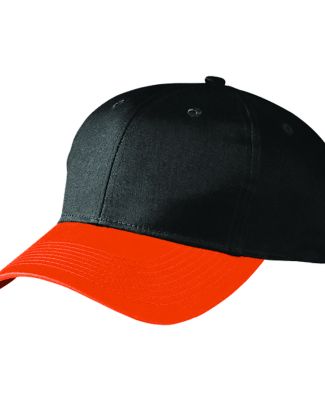 Augusta Sportswear 6204 Six-Panel Cotton Twill Low in Black/ orange