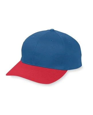 Augusta Sportswear 6206 Youth Six-Panel Cotton Twi in Navy/ red
