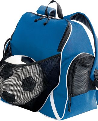 Augusta Sportswear 1831 Tri-Color Ball Backpack ROYAL/ BLCK/ WHT