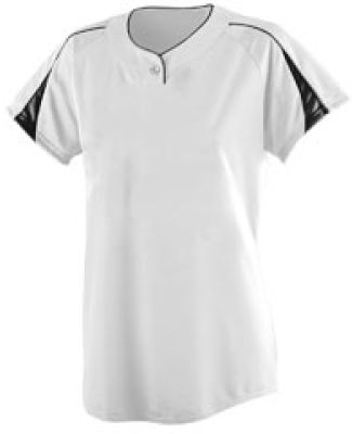 Augusta Sportswear 1225 Women's Diamond Jersey in White/ black