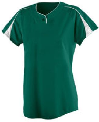 Augusta Sportswear 1225 Women's Diamond Jersey in Dark green/ white