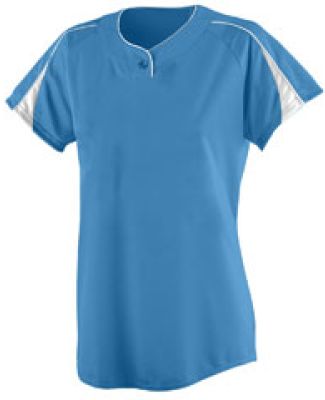 Augusta Sportswear 1225 Women's Diamond Jersey in Columbia blue/ white
