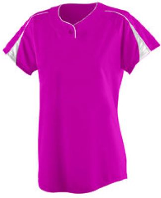 Augusta Sportswear 1225 Women's Diamond Jersey in Power pink/ white