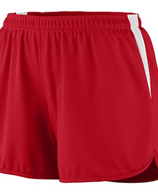 Augusta Sportswear 347 Women's Velocity Track Shor in Red/ white
