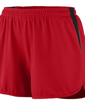 Augusta Sportswear 347 Women's Velocity Track Shor in Red/ black