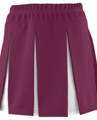 Augusta Sportswear 9116 Girls' Liberty Skirt in Maroon/ white