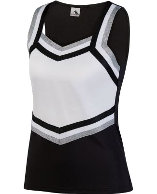 Augusta Sportswear 9140 Women's Pike Shell in Black/ white/ metallic silver