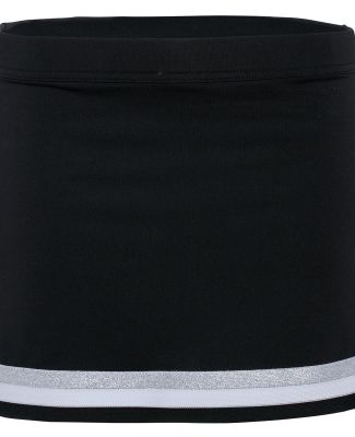 Augusta Sportswear 9145 Women's Pike Skirt in Black/ white/ metallic silver